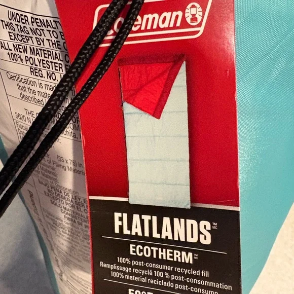 Coleman Flatlands EcoTherm Sleeping Bag in Teal - Picture 5 of 6